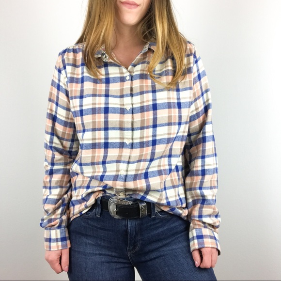 Anthropologie Tops - Anthropologie Isabella sinclair lace back flannel